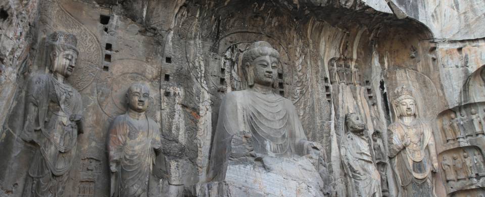 Carved rock statues of Buddha in Luoyang