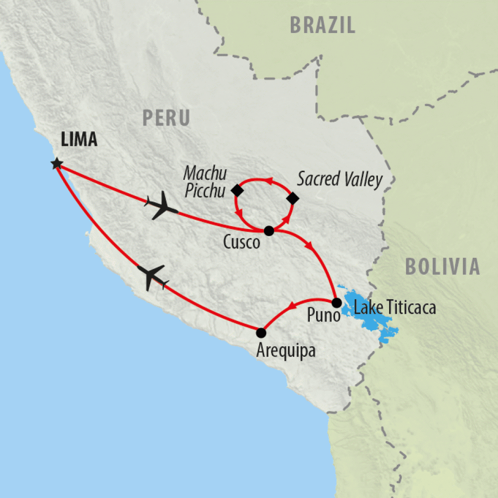 Luxury Peru & Andean Explorer - 12 days map