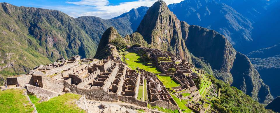 Looking out across the lost Inca citadel of Machu Picchu