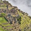 Looking out across the lost Inca citadel of Machu Picchu