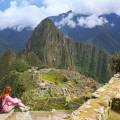 Looking out across the lost Inca citadel of Machu Picchu