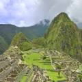 Looking out across the lost Inca citadel of Machu Picchu