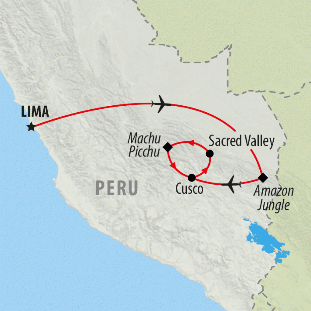 Machu Picchu by Train - 9 days map