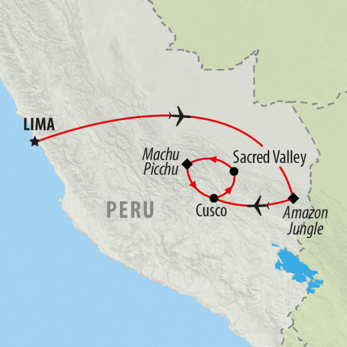 tourhub | On The Go Tours | Machu Picchu by Train - 9 days | Tour Map