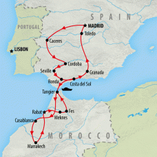 Madrid, Marrakech & Fes - 16 days Map