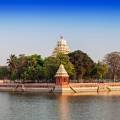 Beautiful structure sitting in the water in Madurai