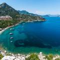 The arched bay and sparkling turquoise water of Marmaris