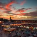 Beautiful sky over the famous Djemaa el Fna in Marrakech