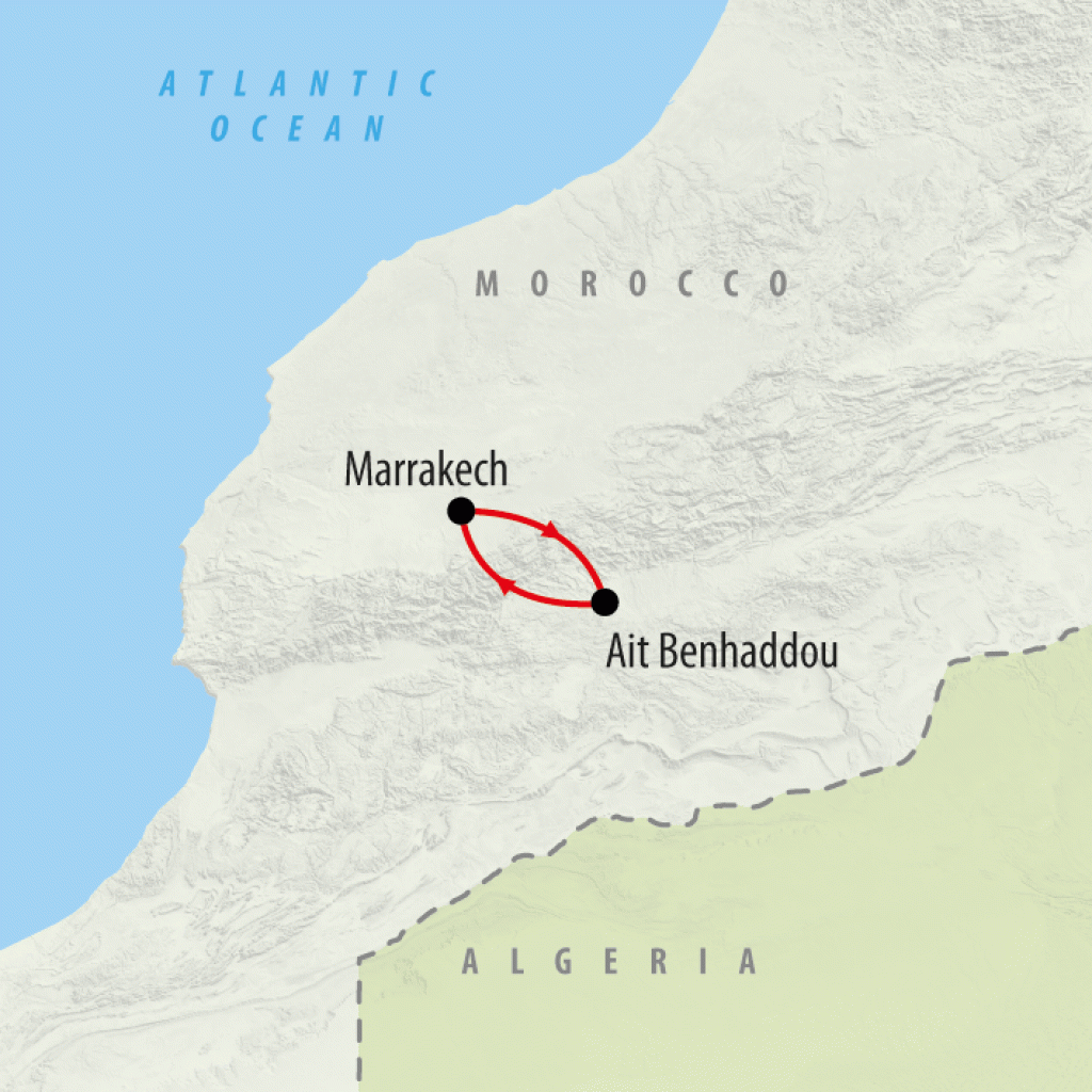 Marrakech & Atlas Mountains - 5 days  map