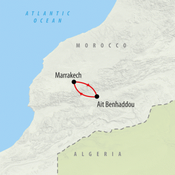 Marrakech & Ait Benhaddou - 4 days map