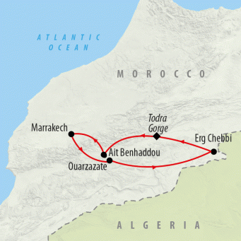 Morocco Adventure For Teenagers - 8 days map