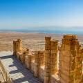 Salt crystals along the shore of the sparkling Dead Sea