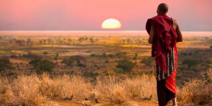 Masai Man watching sunset - Africa Overland Safaris - Africa Lodge Safaris - Africa Tours - On The G