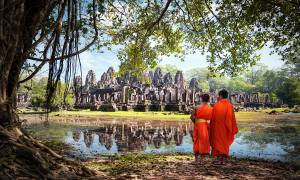 Monks at the Angkor Complex - Cambodia - On The Go Tours