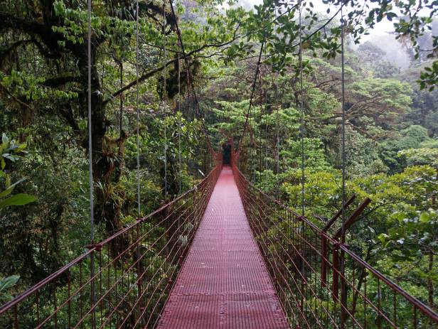 Sun rising over the verdant mountains of Monteverde