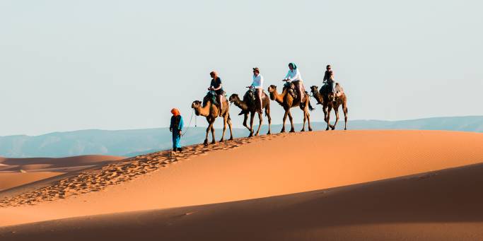 Camel trekking in the Sahara | Morocco