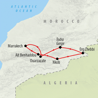 Morocco Family Adventure - 9 days map