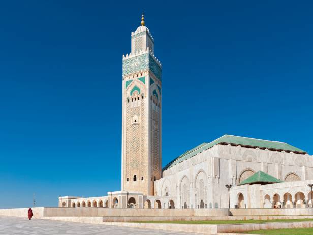 Purple sky behind the city of Casablanca