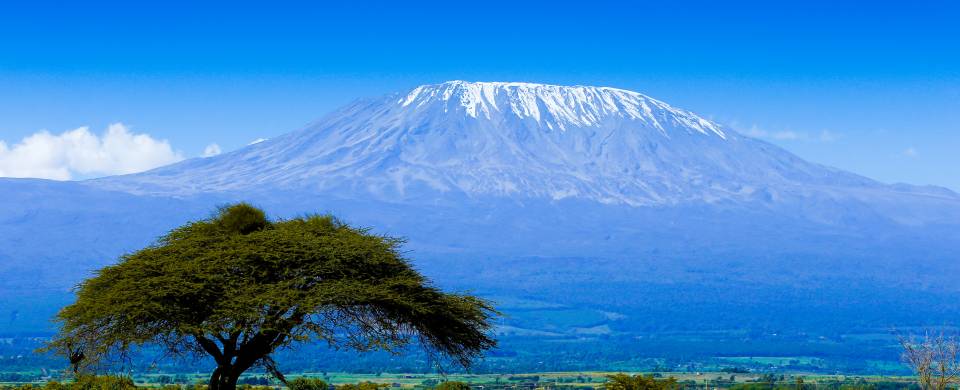 Mount Kilimajaro rising majestically in the distance