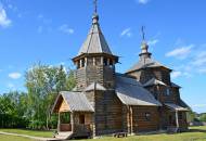 An 18th century wooden church in the open-air Museum of Wooden Architecture in Suzdal