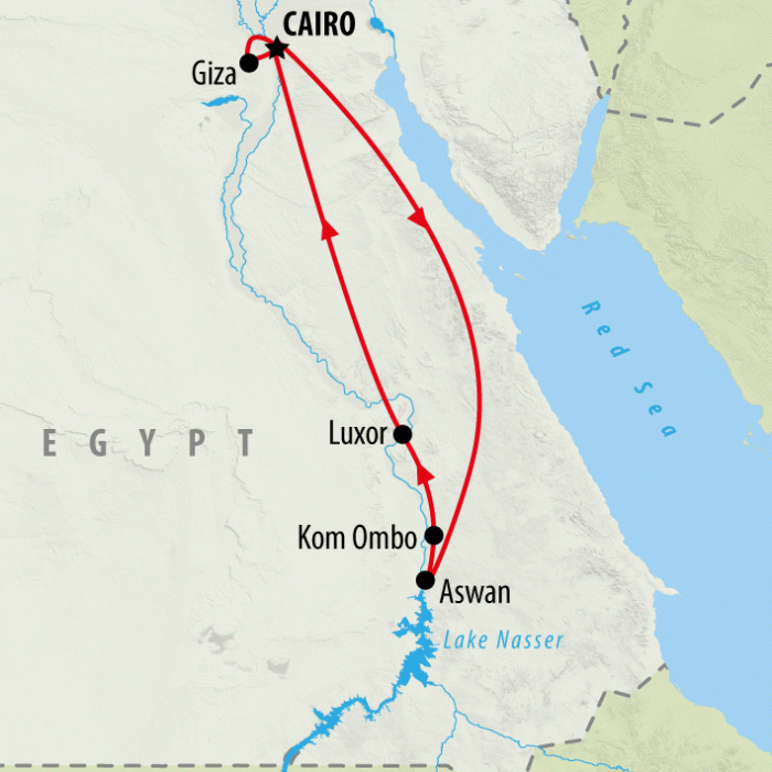 tourhub | On The Go Tours | Essential Egypt - 8 days | Tour Map