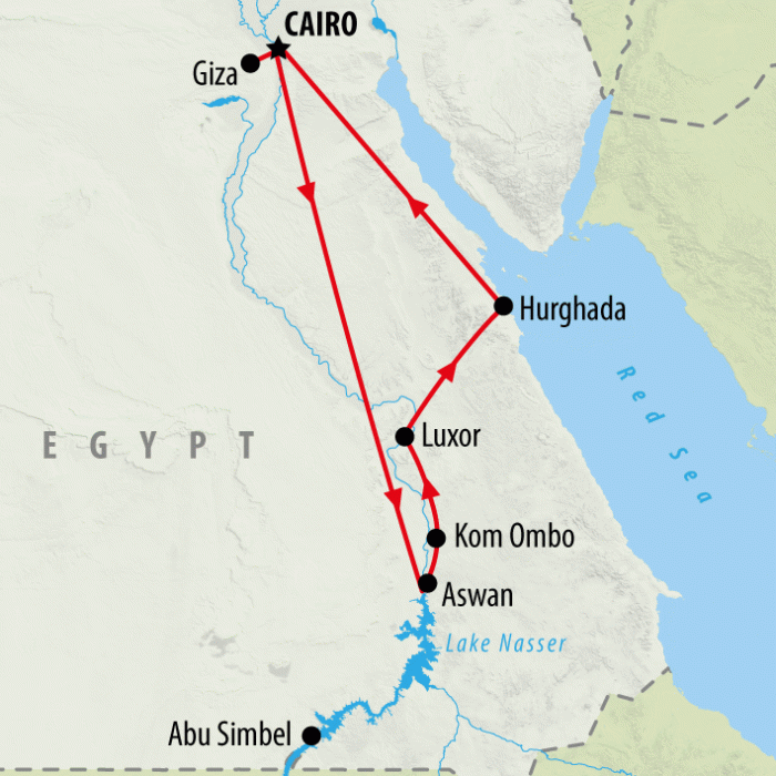 tourhub | On The Go Tours | Essential Egypt & Red Sea - 11 days | Tour Map