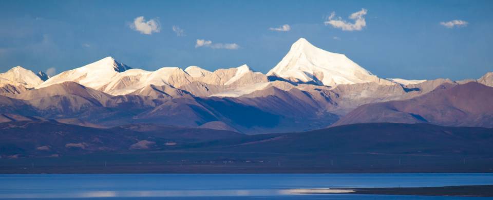 The snowcapped mountains that back the crystal waters of Namtso Lake in Tibet