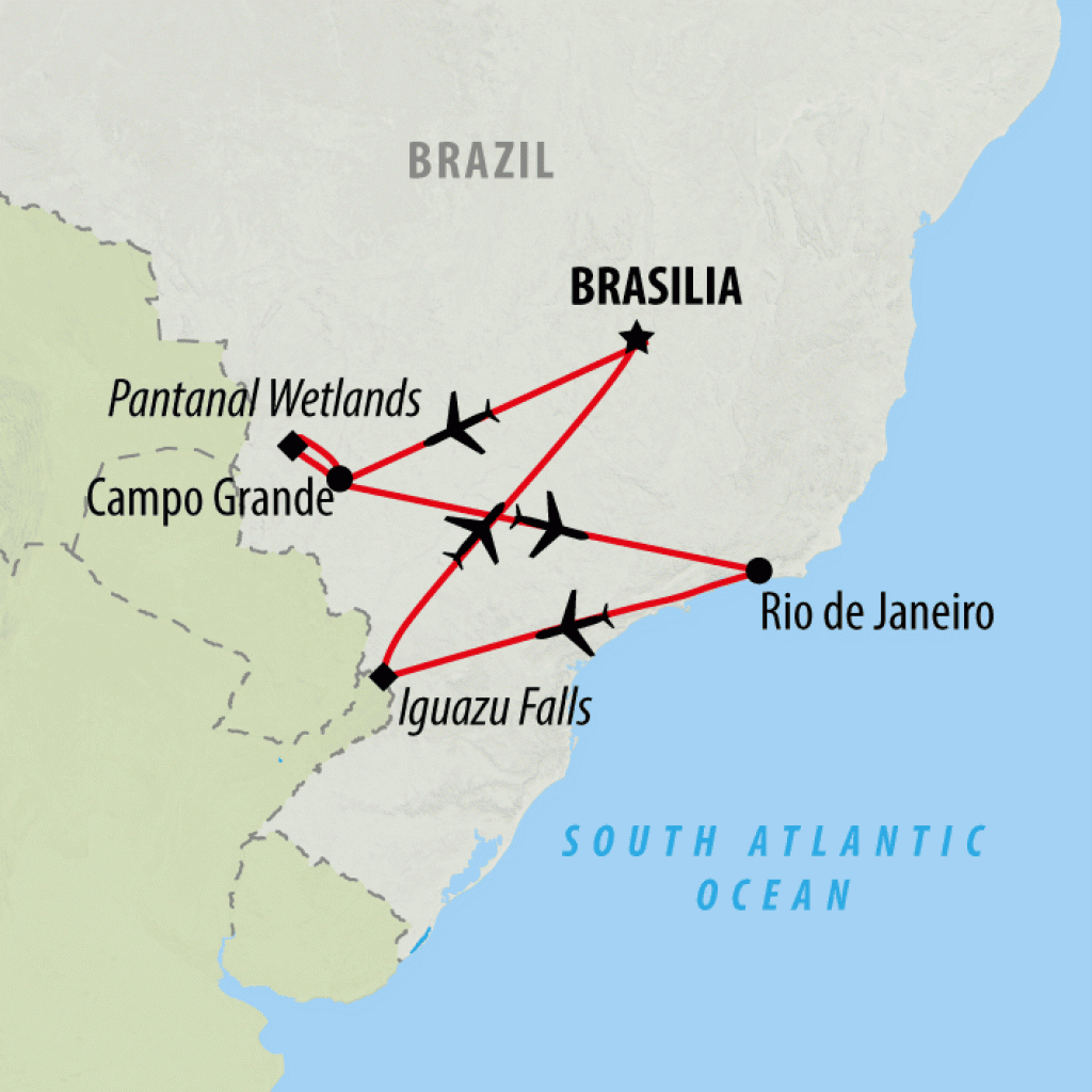 Natural Wonders of Brazil - 12 days Map