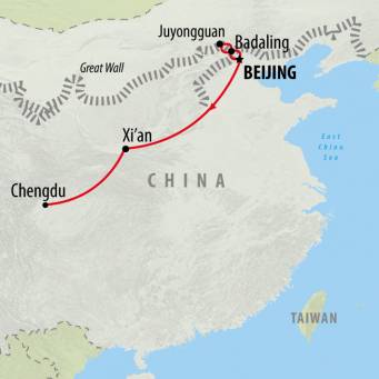 Great Wall & Giant Pandas - 9 Days map