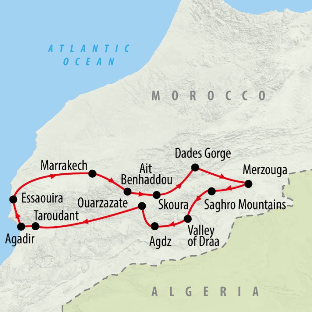 New Year's in Morocco - 11 Days map