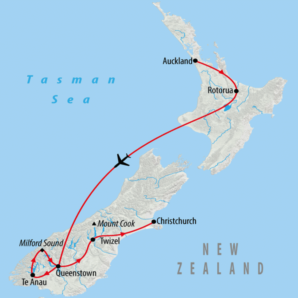 New Zealand Express - 10 days map