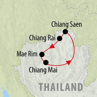 Golden Triangle of Thailand - 6 days  map