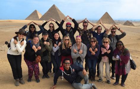 OTG group at the Pyramids in Egypt - On The Go Tours