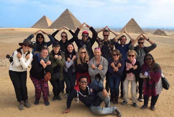 OTG group at the Pyramids in Egypt - On The Go Tours