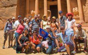 OTG group in front of the Treasury in Petra - Jordan - On The Go Tours