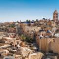 The famous golden Dome, sparkling in the sunset, along with the rest of the city of Jerusalem