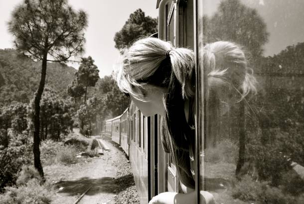 On a train in India