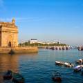 View of Mumbai cityscape from across the water