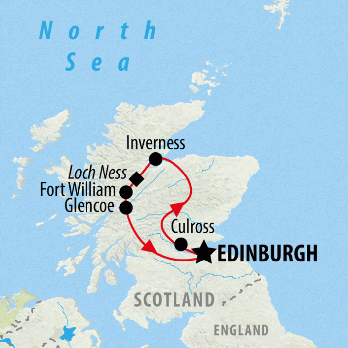 tourhub | On The Go Tours | Outlander TV Trail (Hotel) - 4 days | Tour Map