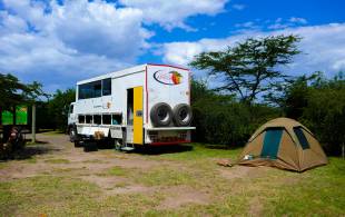 Overland truck and tent - Africa overland camping - On The Go Tours