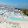 The salt encrusted pools at Pamukkale