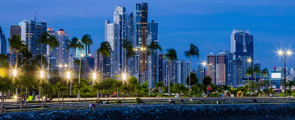 Panama City skyline at twilight