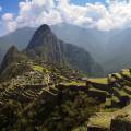 Looking out across the lost Inca citadel of Machu Picchu