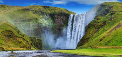 Panoramic view of Seljalandsfoss falls - Iceland Tours - On The Go Tours
