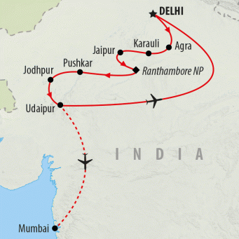 Passage to India - 14 days map