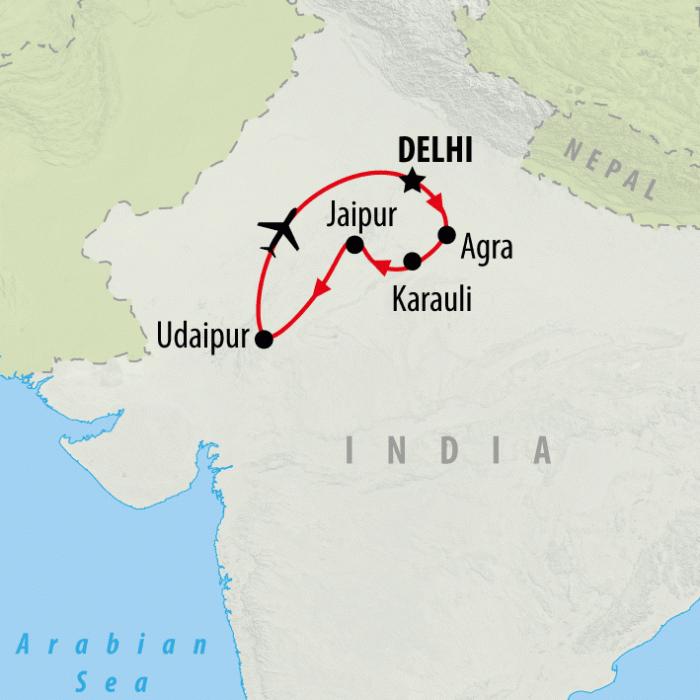 tourhub | On The Go Tours | Passage to India - 10 days | Tour Map