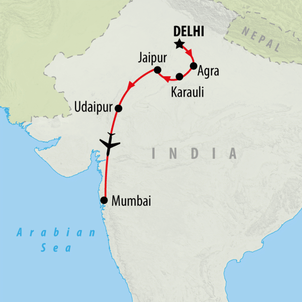 Passage to India end in Mumbai - 12 days map
