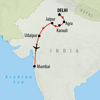 Passage to India end in Mumbai - 12 days map