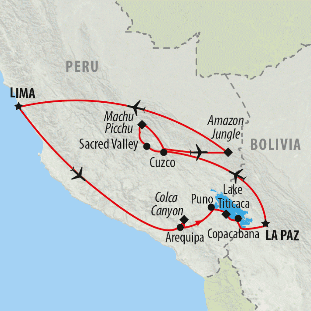 Peru Encompassed - 20 days map