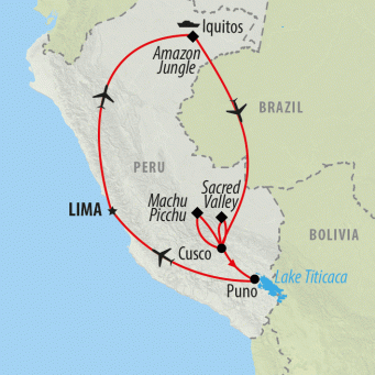 Peru & Iquitos Amazon Cruise - 11 days map